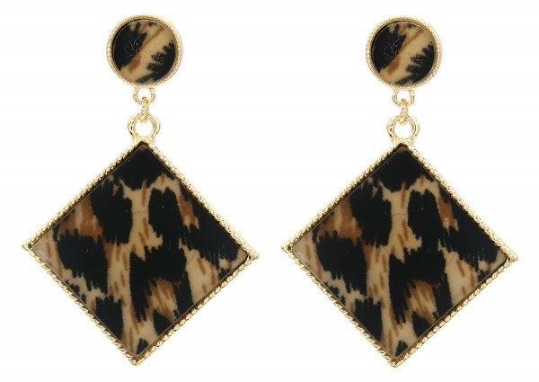 Oorbellen Dierenprint 5x3,5cm Goud