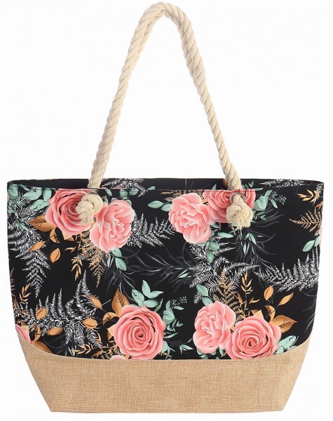 Strandtas Bloemen 50x36cm