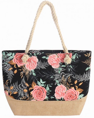 Strandtas Bloemen 50x36cm