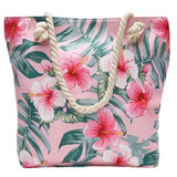 Strandtas bloemen 44x36x12cm (2 kleuren)