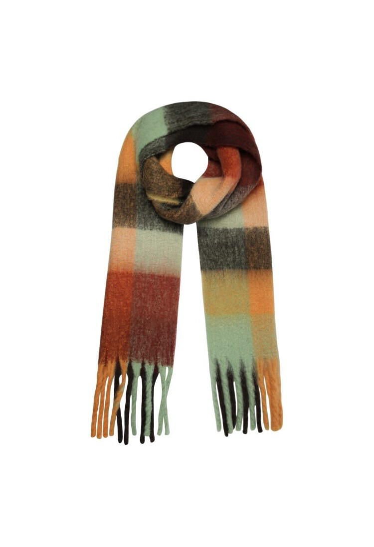 Wintersjaal geruite kleuren multi polyester (8 kleuren)