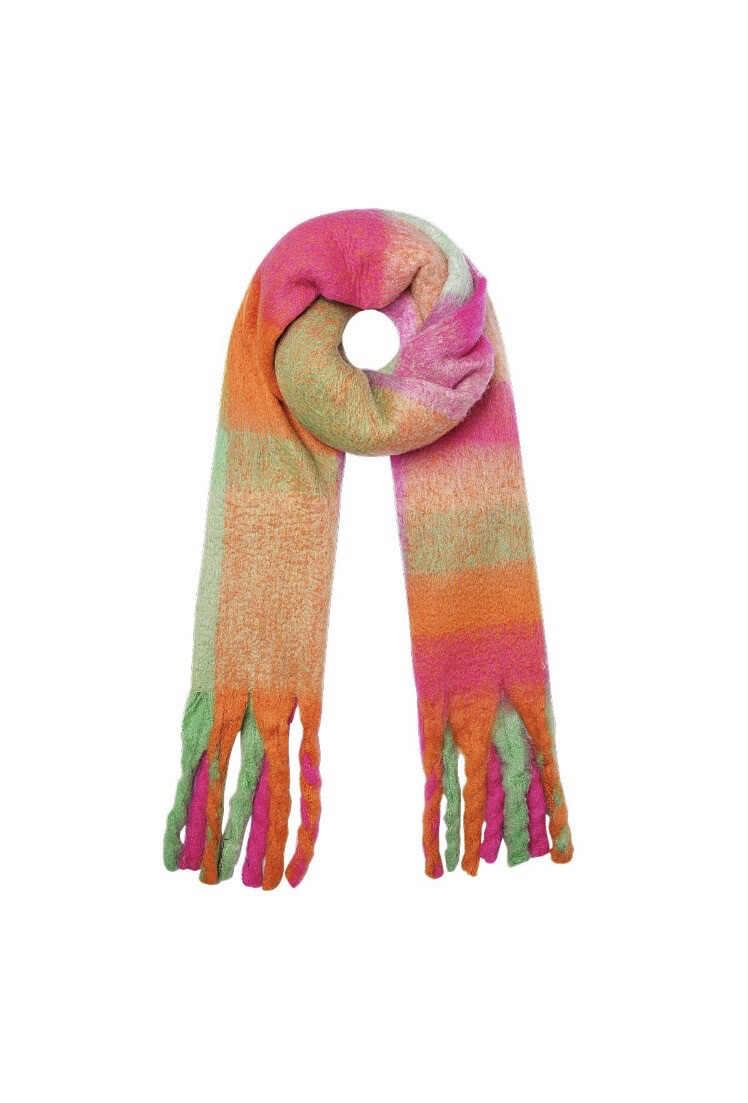 Sjaal met franjes polyester (6 kleuren)