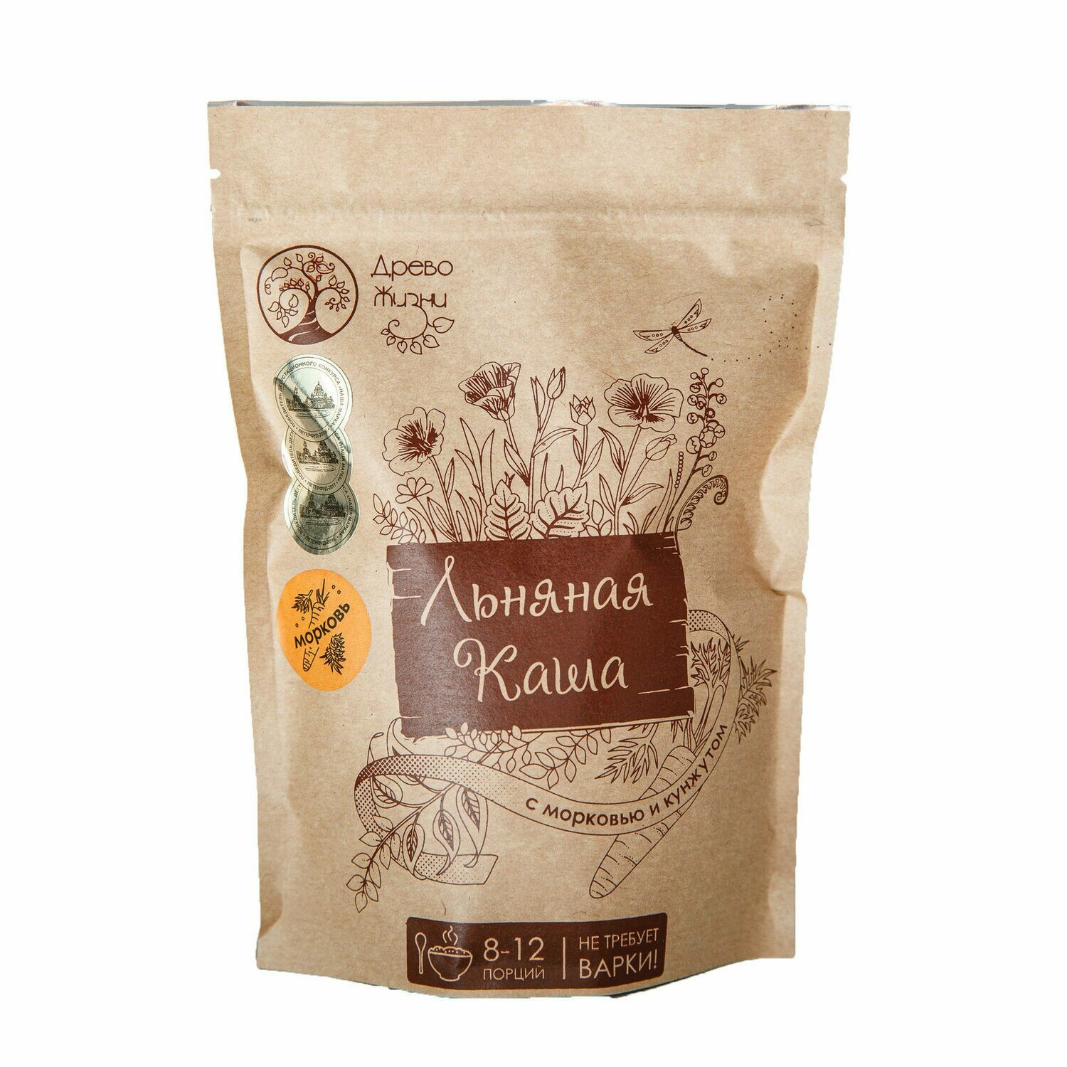 "ИЖ" ЛЬНЯНАЯ КАША с морковью и кунжутом 400г 1/12
