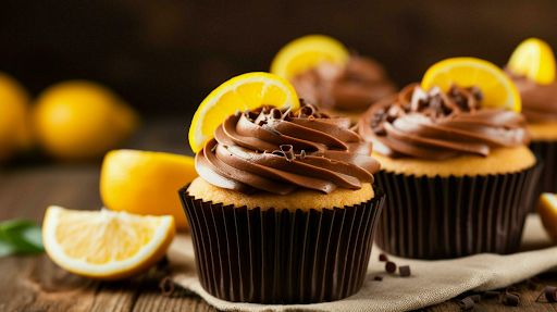 Lemon Cupcake with Chocolate Frosting - GF VEGAN