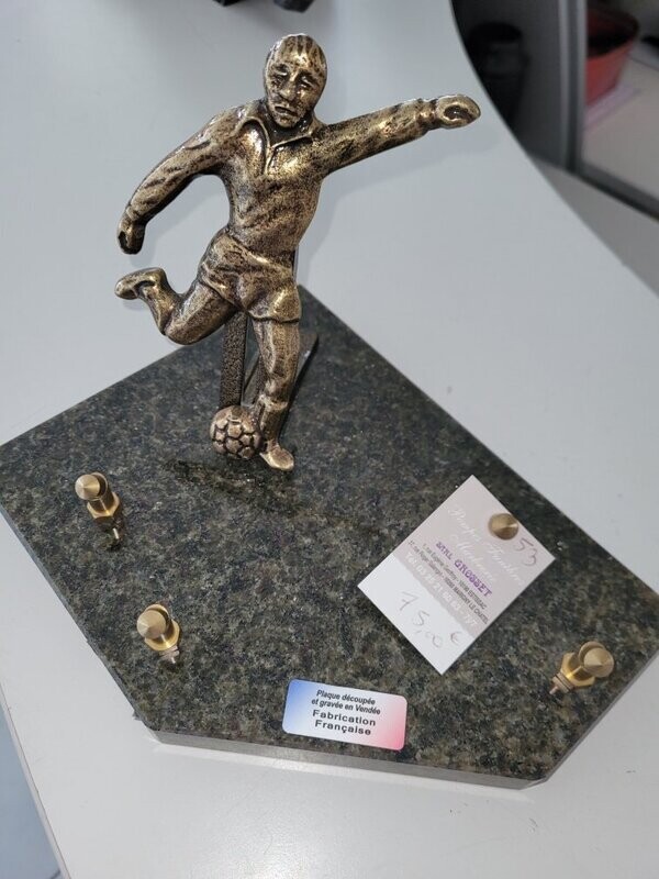Plaque granit vert motif foot