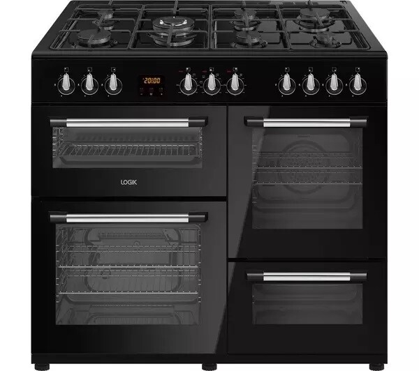 LOGIK LRC100B21 100 cm Dual Fuel Range Cooker Black
