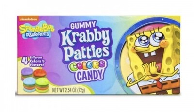 Nickelodeon Gummy Krabby Patties Colors Candy 72 Gr