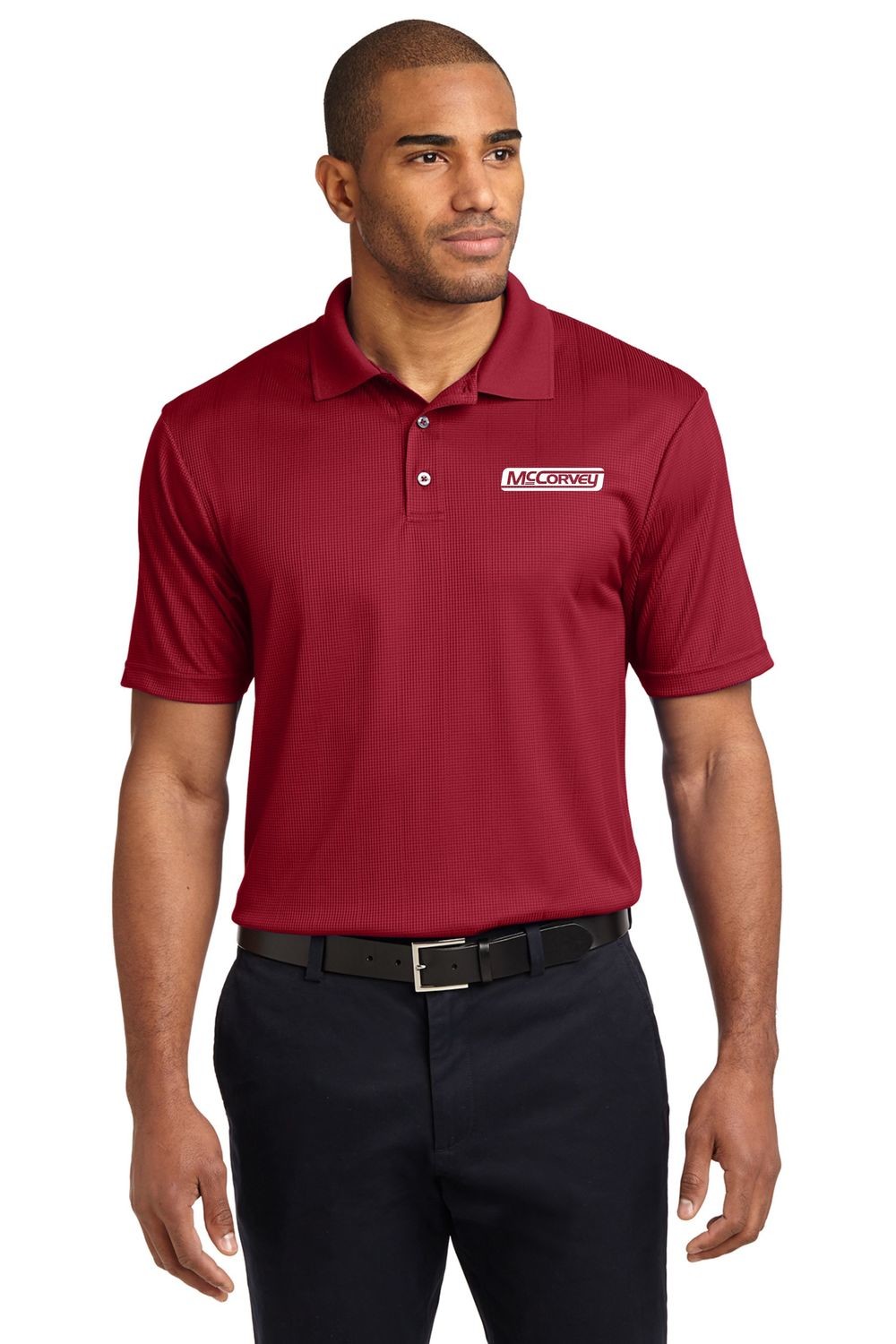 Port Authority® Performance Fine Jacquard Polo.  Available in 9 colors., Color: Rich Red