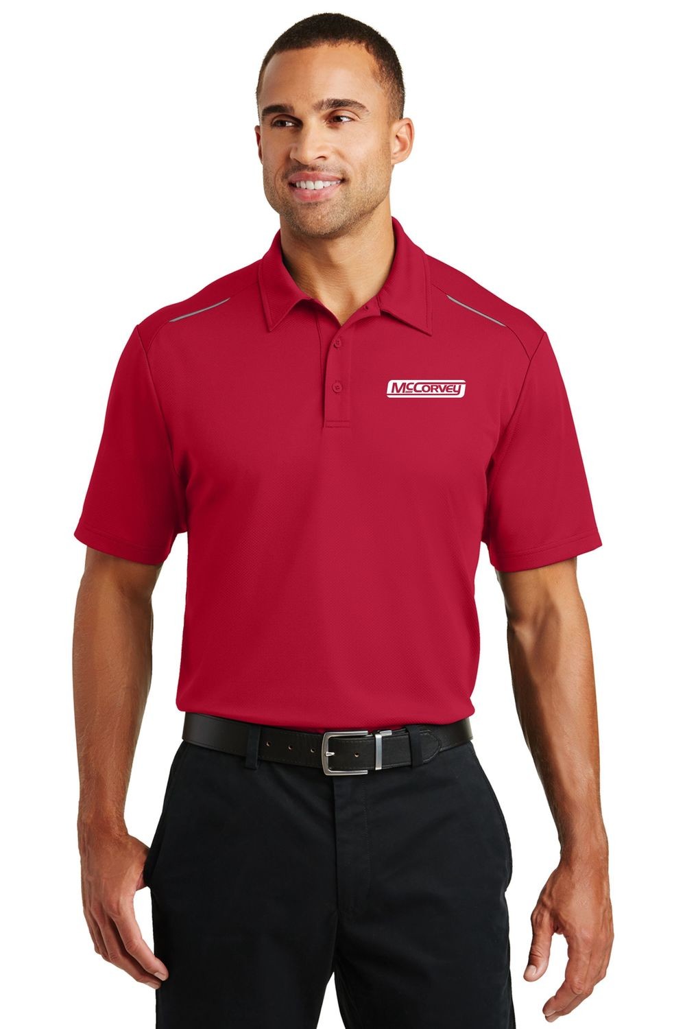 Port Authority® Pinpoint Mesh Polo.  Available in 7 colors., Color: Rich Red