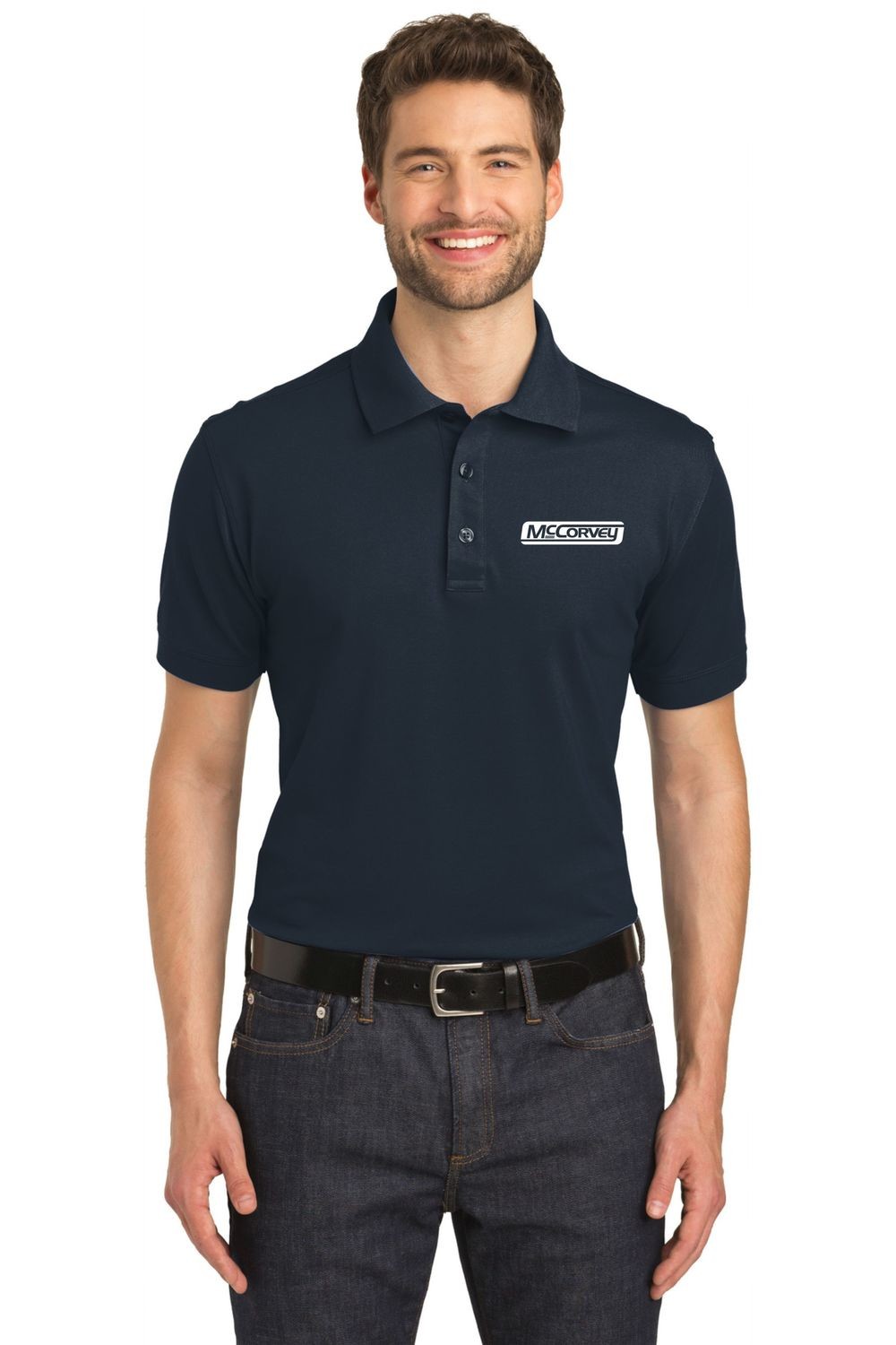Port Authority® Stretch Pique Polo. Available in 6 colors., Color: Dress Blue Navy