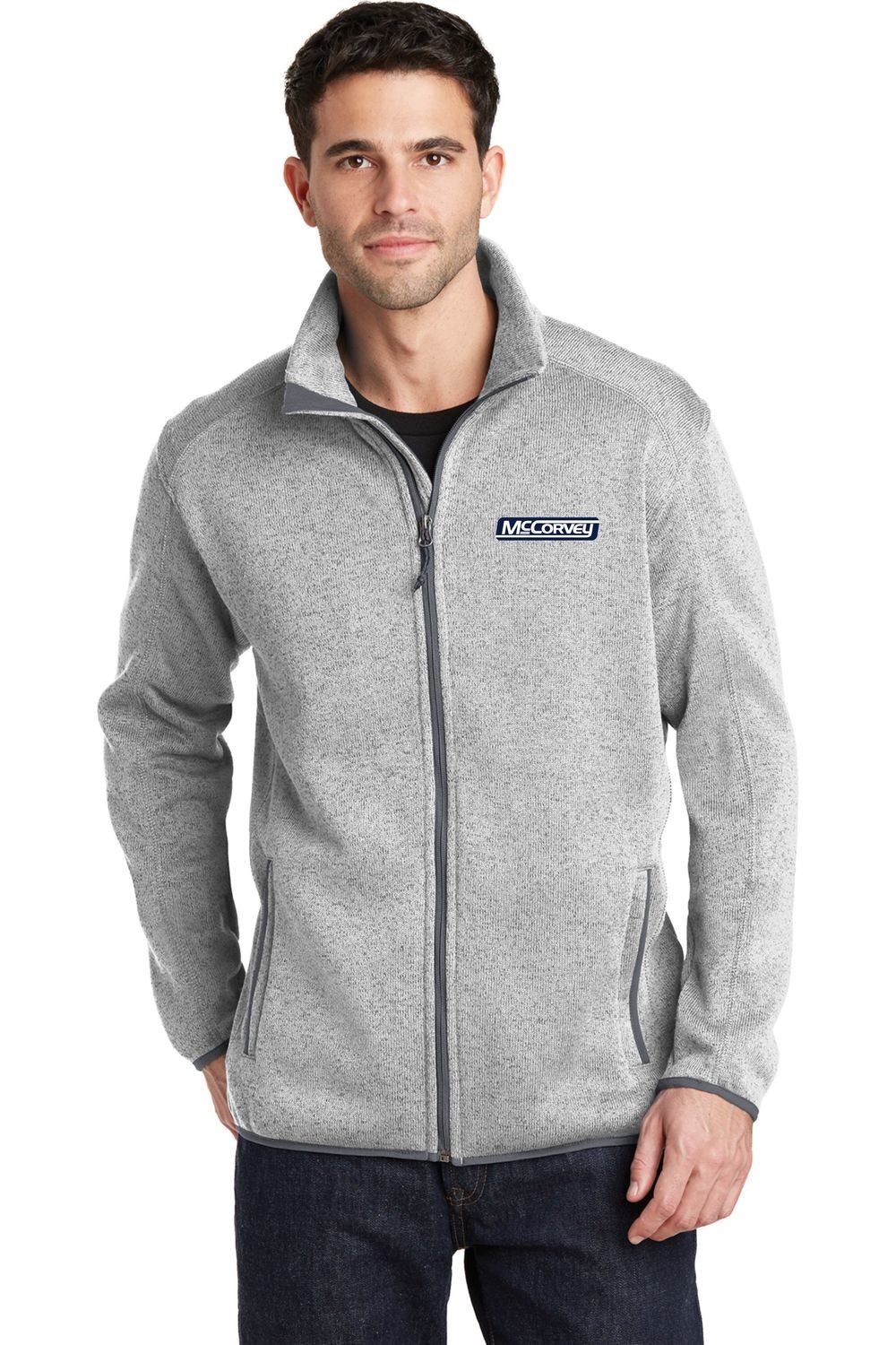 Port Authority® Sweater Fleece Jacket.  Available in 3 colors.