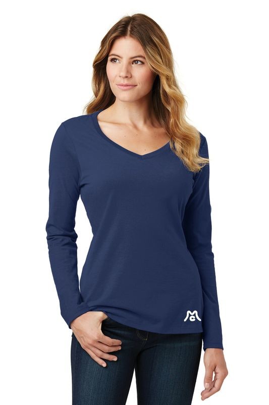 Port &amp; Company® Ladies Long Sleeve Fan Favorite™ V-Neck Tee.  Available in 11 colors.