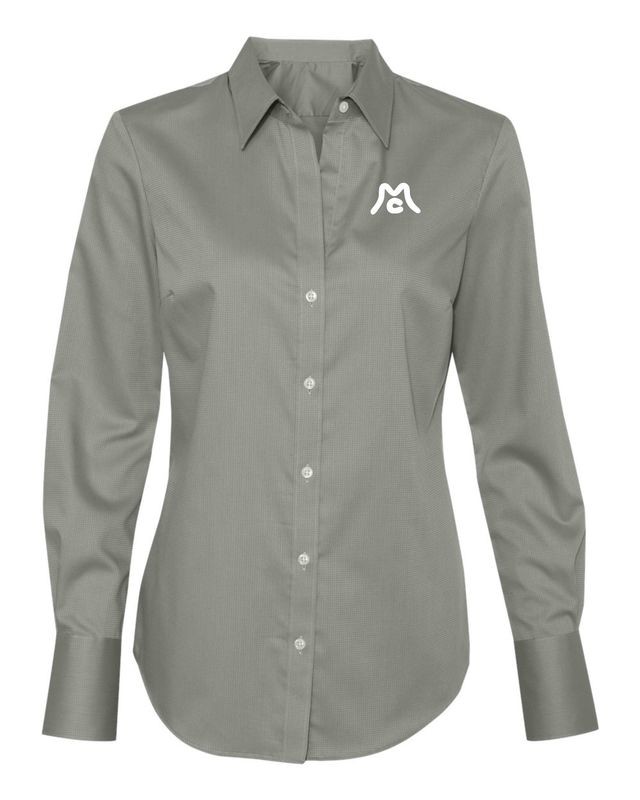 S&amp;S Activewear Calvin Klein - Women's Non-Iron Dobby Pindot Shirt. This shirt is fitted. May run small. Order up if in doubt.  Available in 4 colors.