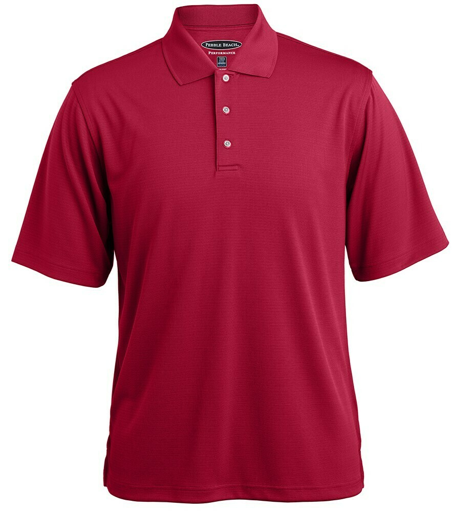 Pebble Beach Horizontal Textured 
 Polo® - Available in 21 colors, Color: Crimson Red