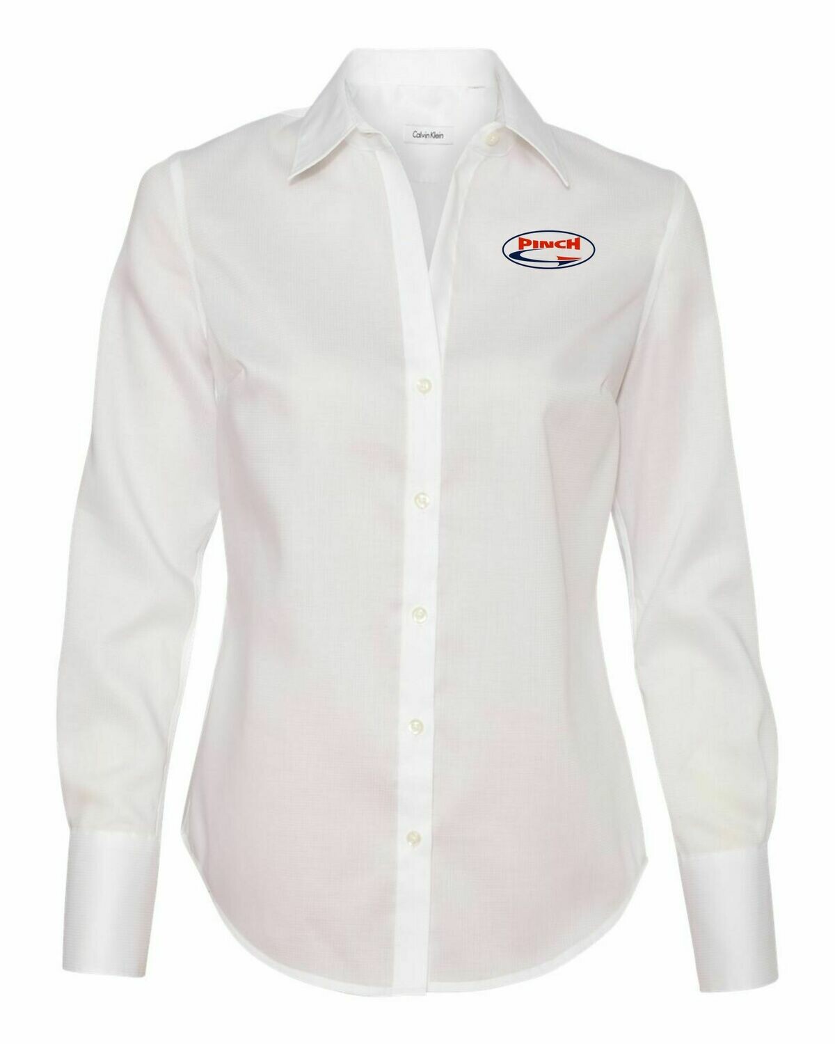Calvin Klein - Women&#39;s Non-Iron Dobby Pindot Shirt.  Available in 2 colors., Color: White