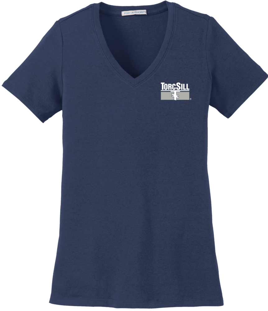 Ladies V-Neck, Color: Navy Polo