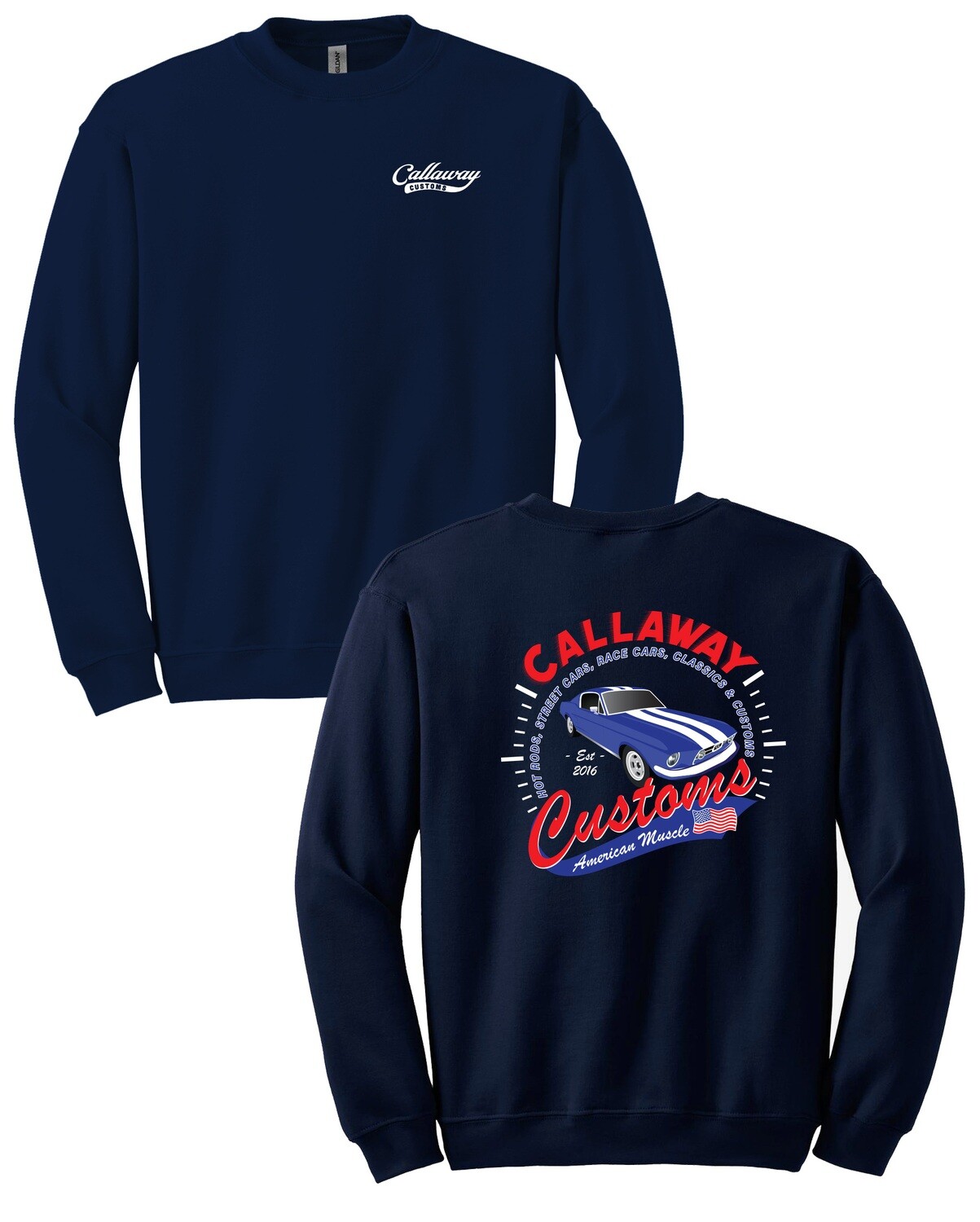 CREW NECKS, COLOR: Navy
