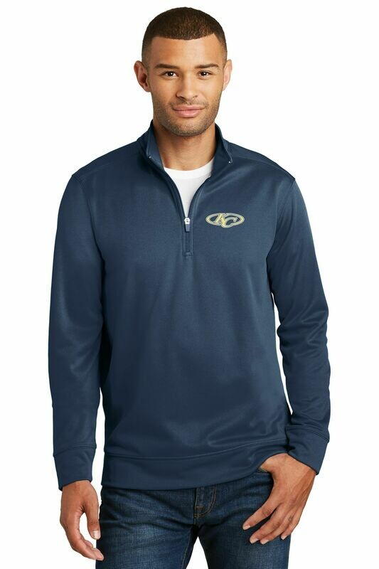 Port &amp; Company® Performance Fleece 1/4-Zip Pullover Sweatshirt.  Available in Navy.