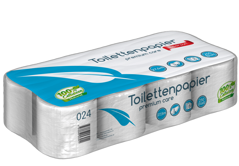 Toilettenpapier 3 lagig 8 Rollen