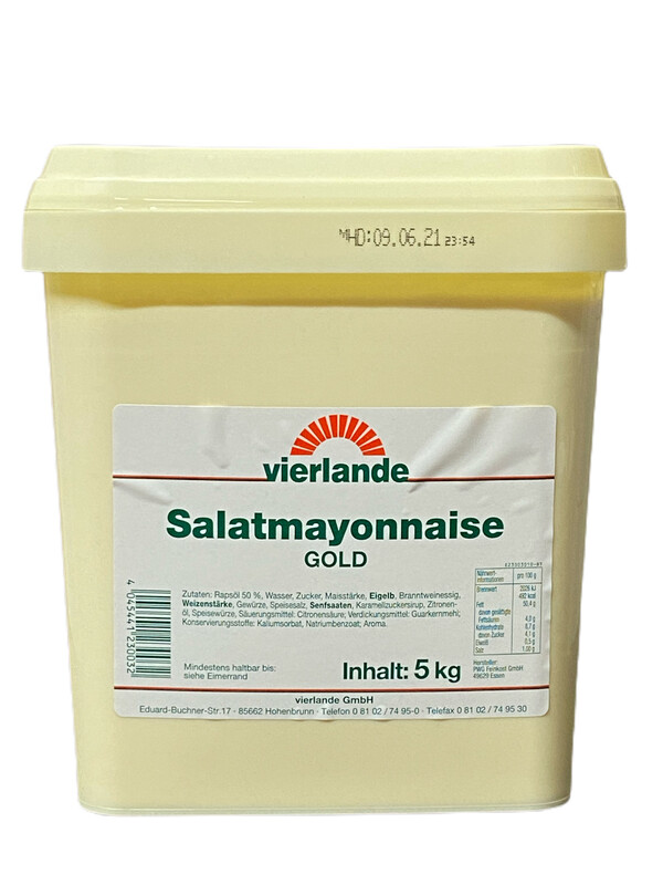 Vierlande Mayonnaise Salatmayonnaise 5 kg Vierlande Mayonnaise Salatmayonnaise 5 kg