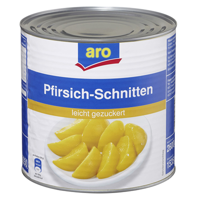ARO  Pfirsich-Schnitten leicht gezuckert 2,65 l
