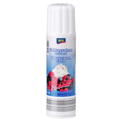 ARO Sprühsahne gesüßt 30 % Fett 250 ml