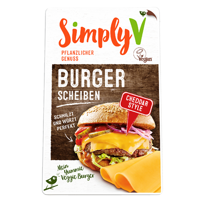 Simply V Burgerscheibe Cheddar-Style, vegan 150 g