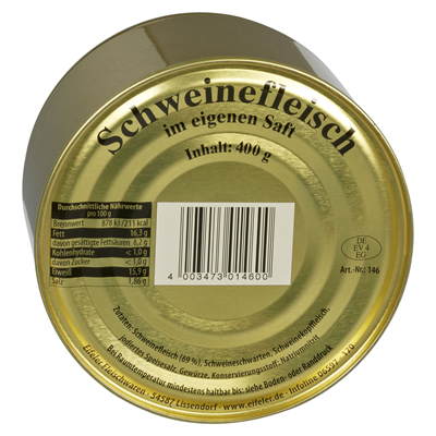 Schweinefleisch im eigenen Saft 400 g