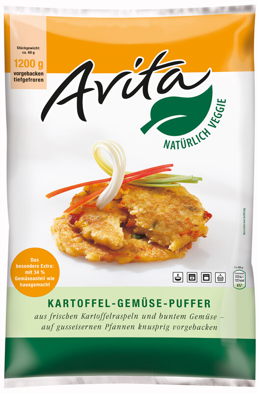 Avita Kartoffel Gemüse Puffer tiefgefroren 1200 g