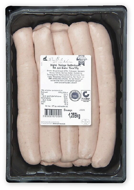 Wolf Thüringer Rostbratwurst 10 x 125g