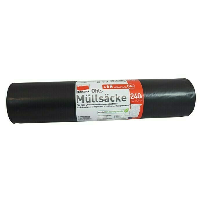 Müllbeutel Schwarz 240L