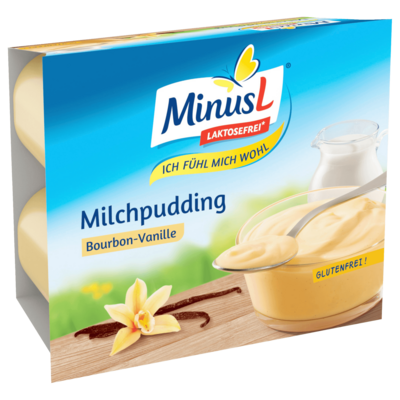 MinusL Vanille Pudding 4 Stück à 125 g laktosefrei