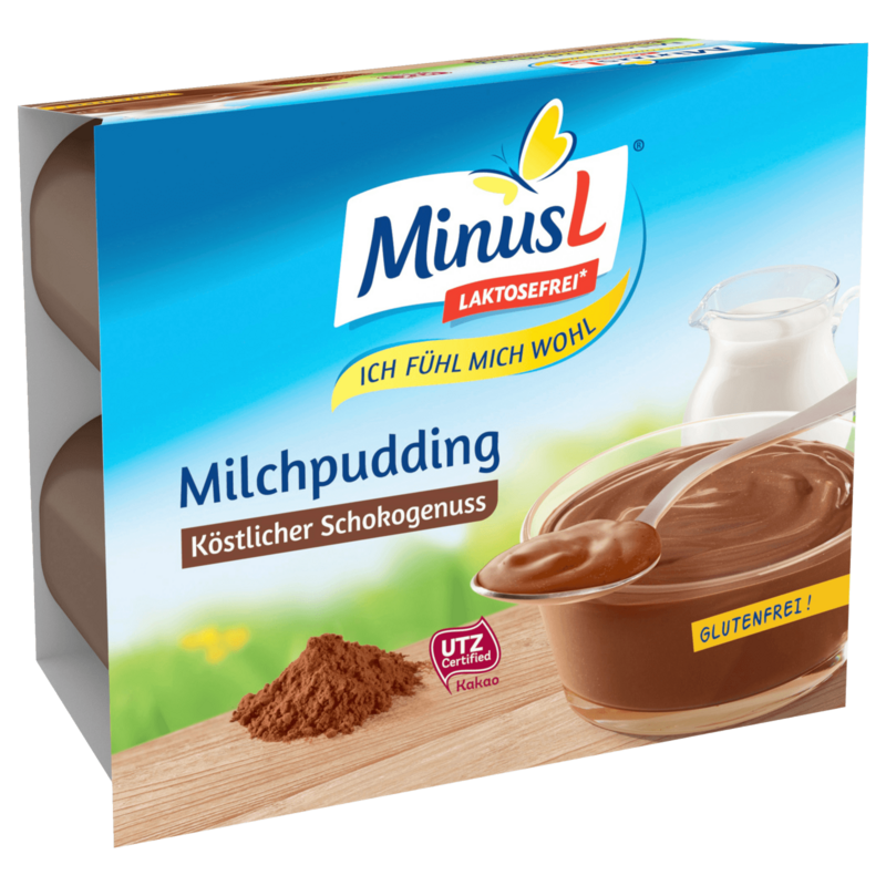 MinusL  Schoko  Pudding 4 Stück à 125 g laktosefrei