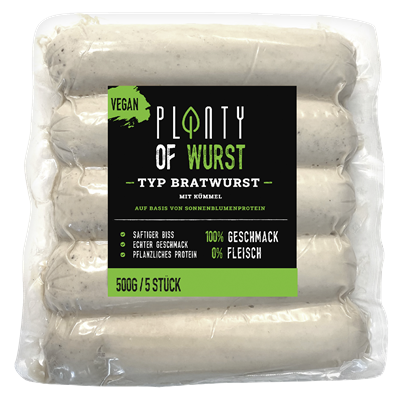PLANTY OF MEAT Bratwurst Art vegan 500 g