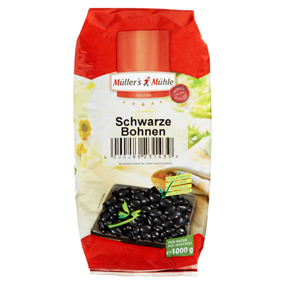 Müller's Mühle schwarze Bohnen fein 1 kg