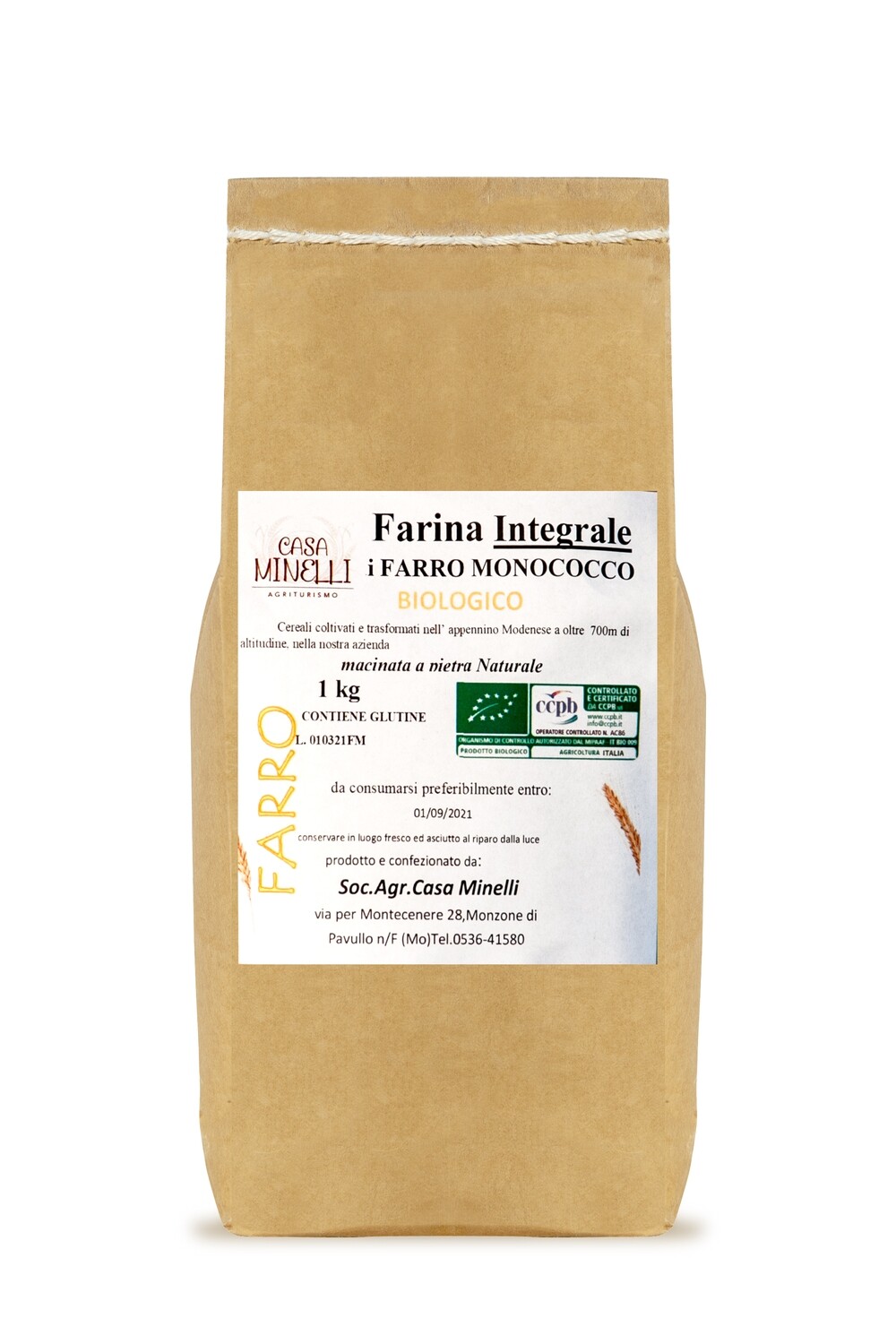 Farina di farro monococco integrale biologica