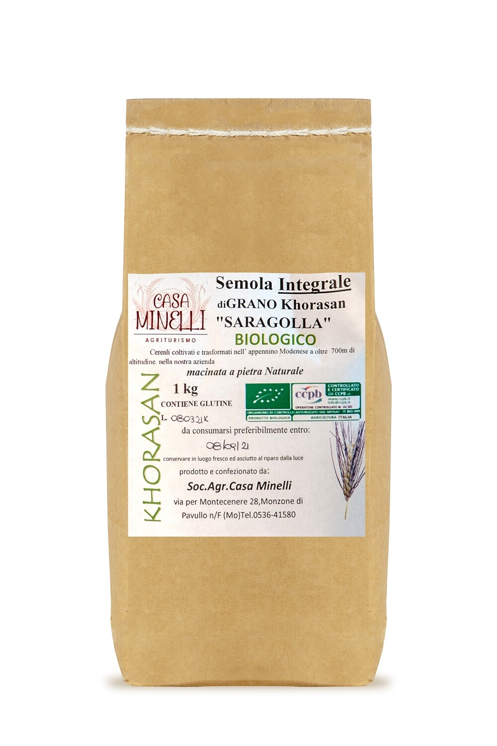 Semola integrale di saragolle (khorasan) biologica