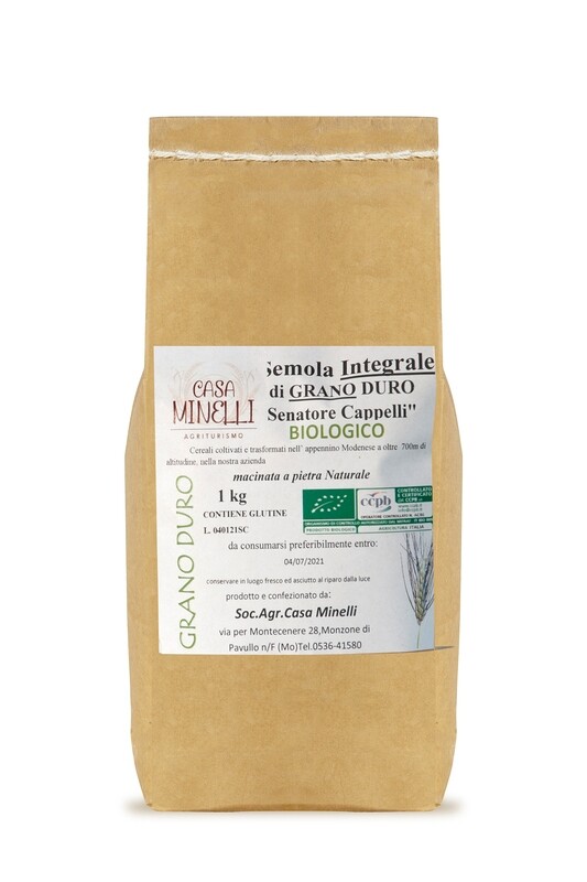 Semola integrale di grano duro (senatore cappelli) biologica