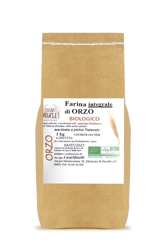 Farina d&#39;orzo integrale biologica