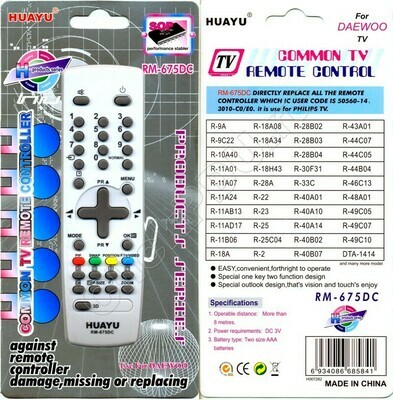 Пульт универсальный Huayu RM-675DC для Daewoo TV Пульт универсальный Huayu RM-675DC для Daewoo TV