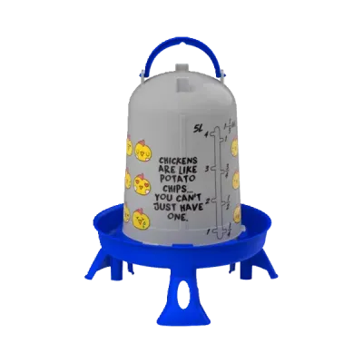 Geflügeltränke bedruckt Chips mit Füßen, blau, 5L