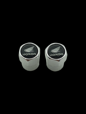 Honda Valve Cap Set Chrome/White