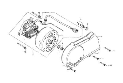 Left Crankcase Cover - Generator