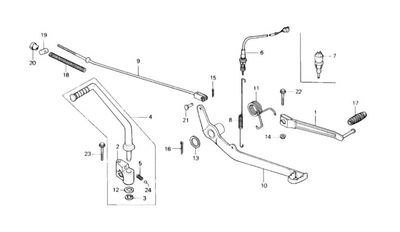 Change Pedal - Brake - Kick Starter