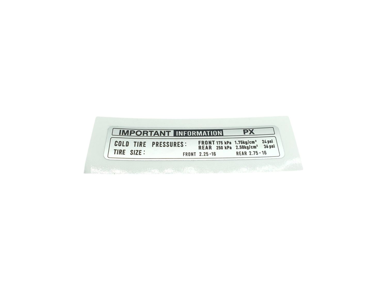 Tire Label PX