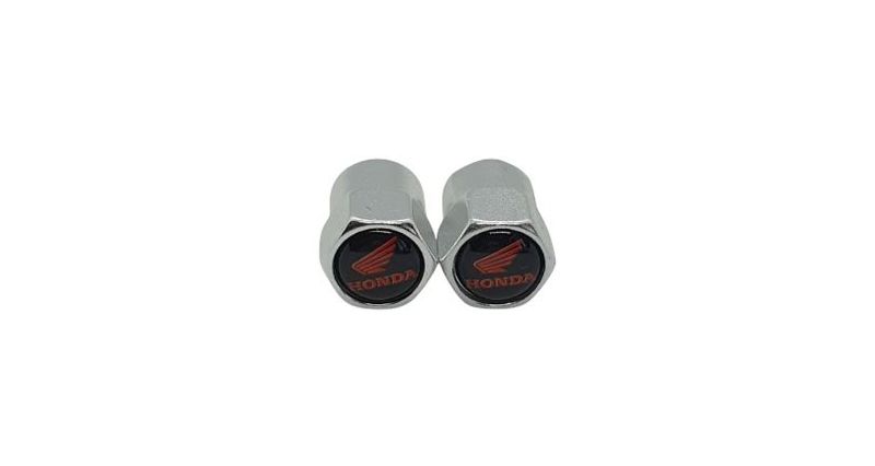 Honda Valve Cap Set Chrome/Red