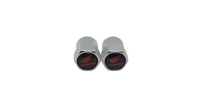 Honda Valve Cap Set Chrome/Red Honda Valve Cap Set Chrome/Red