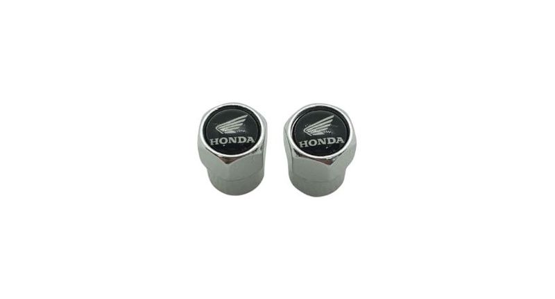 Honda Valve Cap Set Chrome/White