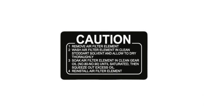4A. Decal Air Cleaner 4A. Decal Air Cleaner
