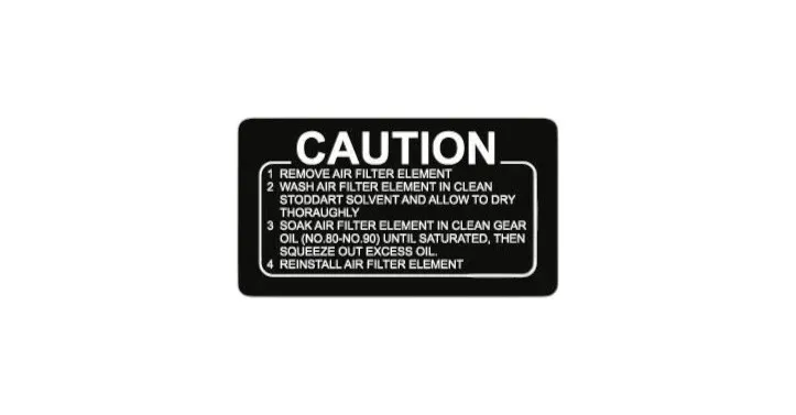 9. Decal Air Cleaner